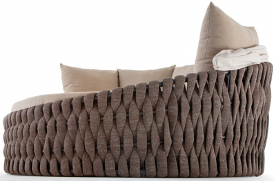 Лаунж-диван плетеный Grattoni Eden алюминий, роуп, акрил антрацит, коричневый, шампанское Фото 6