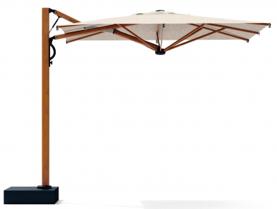 Зонт профессиональный 3.5х3.5 м Scolaro Astro Timber алюминий, акрил имитация ироко, слоновая кость Фото 1