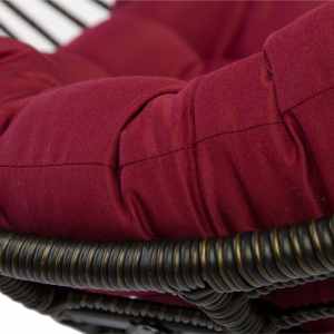 Кресло лаунж плетеное с подушкой Ecodesign Orbit металл, искусственный ротанг темно-коричневый, бордовый Фото 5