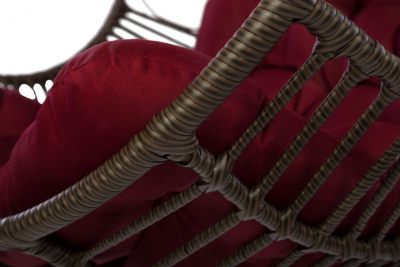 Кресло подвеcное Ecodesign Orbit металл, искусственный ротанг темно-коричневый, бордовый Фото 3