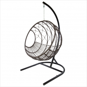 Кресло подвеcное Ecodesign Orbit металл, искусственный ротанг темно-коричневый, бордовый Фото 2