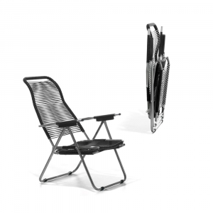 Кресло-шезлонг металлическое плетеное Fiam Spaghetti алюминий, веревка ПВХ Фото 10