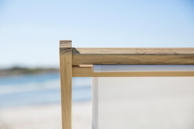 Кресло-шезлонг деревянное складное Fiam Relax ясень, текстилен Фото 7