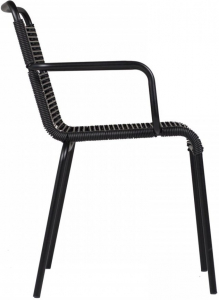 Кресло металлическое плетеное Fiam Mya Spaghetti алюминий, роуп Фото 2