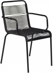 Кресло металлическое плетеное Fiam Mya Spaghetti алюминий, роуп Фото 1