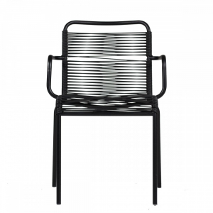 Кресло металлическое плетеное Fiam Mya Spaghetti алюминий, роуп Фото 6