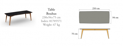 Стол обеденный керамический ACACIA Bouhus массив робинии, керамика натуральный Фото 2