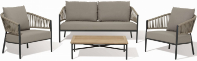 Комплект мебели Grattoni Portofino алюминий, тик, акрил, ткань Axroma антрацит, серый Фото 1