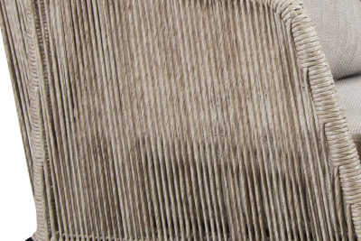 Диван плетеный с подушкой BraFab Midway алюминий, искусственный ротанг, олефин бежевый Фото 2