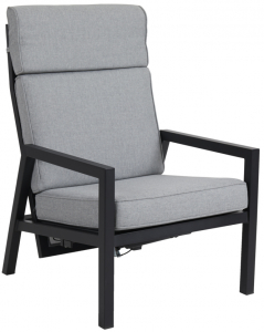 Кресло с подушкой BraFab Belfort алюминий, текстилен, олефин черный, серый Фото 1