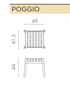 Табурет пластиковый Nardi Poggio стеклопластик тортора Фото 2