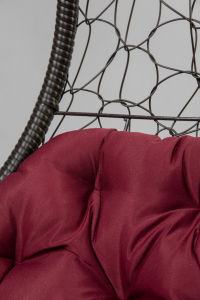 Кресло подвеcное Ecodesign Вега металл, искусственный ротанг темно-коричневый, бордовый Фото 3
