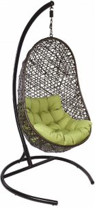 Кресло подвеcное Ecodesign Easy сталь, искусственный ротанг коричневый Фото 1