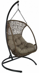 Кресло подвеcное Ecodesign Albatros сталь, искусственный ротанг коричневый Фото 1