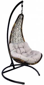 Кресло подвеcное Ecodesign Wind сталь, искусственный ротанг коричневый Фото 1