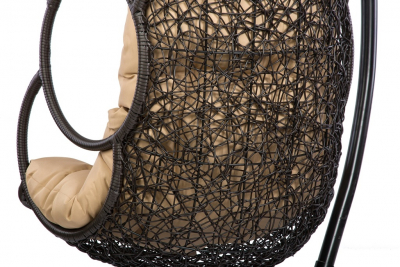Кресло подвеcное Ecodesign Galaxy сталь, искусственный ротанг коричневый Фото 4