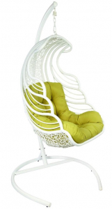 Кресло подвеcное Ecodesign Shell сталь, искусственный ротанг белый Фото 1