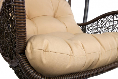 Кресло подвеcное Ecodesign Flyhang сталь, искусственный ротанг коричневый Фото 2