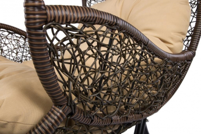 Кресло подвеcное Ecodesign Flyhang сталь, искусственный ротанг коричневый Фото 3
