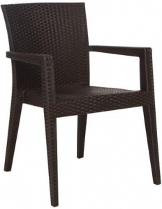Кресло пластиковое плетеное JOYGARDEN Montana полипропилен темно-коричневый Фото 1