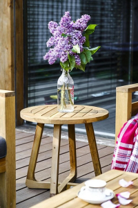 Стол деревянный кофейный JOYGARDEN Round массив акации натуральный Фото 2