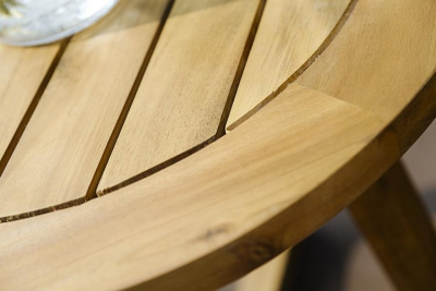 Стол деревянный кофейный JOYGARDEN Round массив акации натуральный Фото 5