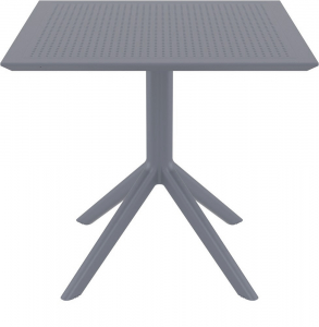 Стол пластиковый Siesta Contract Sky Table 80 сталь, пластик темно-серый Фото 1