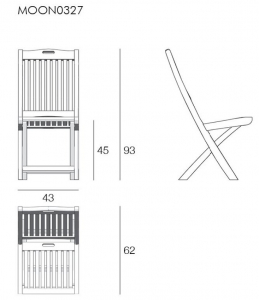 Стул деревянный складной Giardino Di Legno Moon  тик Фото 2