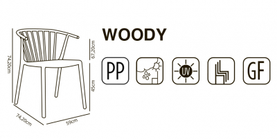 Кресло пластиковое Resol Woody полипропилен, стекловолокно Фото 3