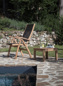 Кресло деревянное складное Giardino Di Legno Macao  тик, батилин черный Фото 4