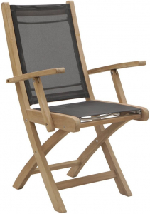 Кресло деревянное складное Giardino Di Legno Macao  тик, батилин черный Фото 1