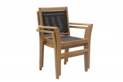 Кресло деревянное Giardino Di Legno Macao  тик, батилин черный Фото 4