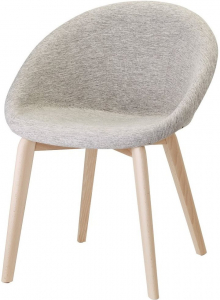 Кресло с обивкой Scab Design Natural Giulia Pop бук, технополимер, ткань натуральный бук, светло-серый Фото 1