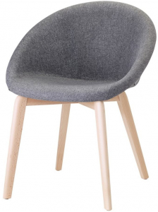 Кресло с обивкой Scab Design Natural Giulia Pop бук, технополимер, ткань натуральный бук, серый Фото 1
