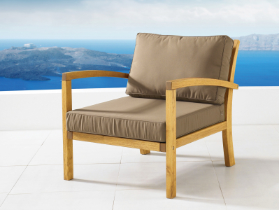 Кресло деревянное с подушками ACACIA Milano массив робинии, дралон натуральный Фото 5