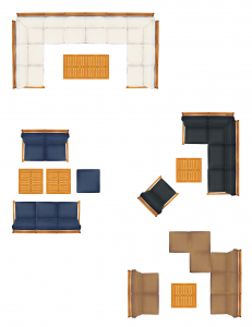 Модуль центральный деревянный с подушками ACACIA Milano массив робинии, дралон натуральный Фото 3
