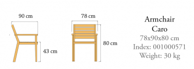 Кресло деревянное ACACIA Caro массив робинии натуральный Фото 2