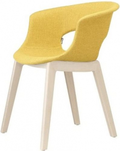 Кресло с обивкой Scab Design Natural Miss B Pop бук, поликарбонат, ткань натуральный бук, желтый Фото 1