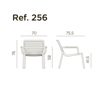 Лаунж-кресло пластиковое Nardi Doga Relax стеклопластик антрацит Фото 2