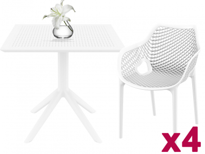Комплект пластиковой мебели Siesta Contract Sky Air XL металл, пластик белый Фото 1