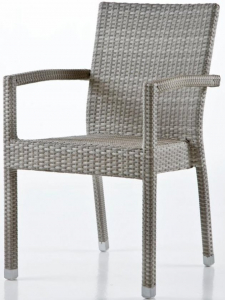 Кресло плетеное RosaDesign Contract алюминий, искусственный ротанг белый Фото 1