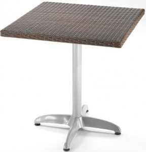 Стол плетеный обеденный RosaDesign Brio алюминий, искусственный ротанг коричневый Фото 1