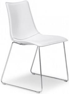 Стул на полозьях с обивкой Scab Design Zebra Pop сталь, поликарбонат, искусственная кожа хром, белый Фото 1