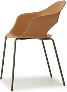 Кресло пластиковое Scab Design Lady B сталь, технополимер антрацит, терракотовый Фото 1