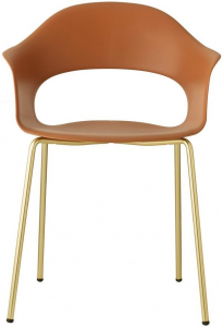Кресло пластиковое Scab Design Lady B сталь, технополимер золотой, терракотовый Фото 1