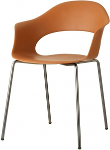 Кресло пластиковое Scab Design Lady B сталь, технополимер черный, терракотовый Фото 1