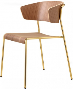 Кресло деревянное Scab Design Lisa Wood сталь, бук сатинированная латунь, орех Фото 1