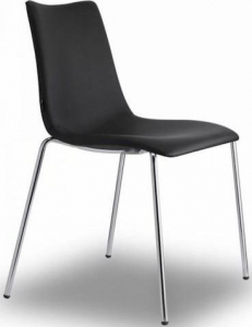 Стул с обивкой Scab Design Zebra Pop 4 legs  сталь, поликарбонат, искусственная кожа хром, черный Фото 1