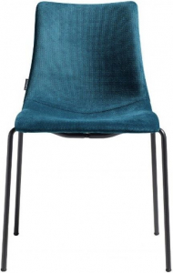 Стул с обивкой Scab Design Zebra Pop 4 legs  сталь, поликарбонат, ткань антрацит, морская волна Фото 1