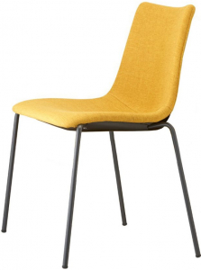 Стул с обивкой Scab Design Zebra Pop 4 legs  сталь, поликарбонат, ткань антрацит, желтый Фото 1